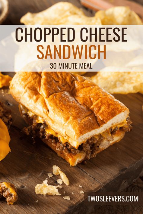 Beef Cheese Steak Sandwich, Chopped Hamburger Sandwich, Hoagie Recipe Sandwiches, Chopped Cheese Burger Sliders, Cheesy Burger Recipes, Chopped Beef Sliders, Beef Cheese Sandwich, Ground Beef Recipes Sandwich, Easy Hoagie Sandwiches