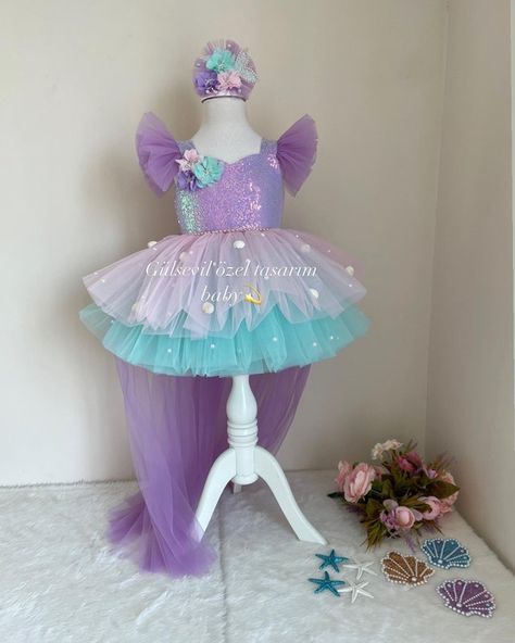 gulsevilbabydesign - Etsy Canada Costume Mermaid, First Birthday Dress, Rapunzel Dress, Ariel Dress, First Birthday Dresses, Dress Baby Girl, Mermaid Theme Party, Mermaid Theme Birthday