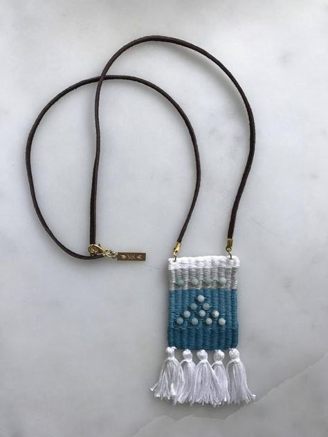 Landscape Weaving, Weaving Necklace, Jewelry Weaving, Textile Weaving, Loom Necklace, Woven Necklace, Fiber Jewelry, Jewellery Sketches, Jewelry Quotes