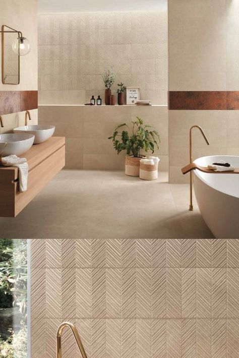 what color goes with beige bathroom tiles Bathroom Interior Design Beige, Bathroom Neutral Tiles, Beige And Oak Bathroom, Sand Colored Tile Bathroom, Cream Modern Bathroom, Bathroom Tile Ideas Beige, Monochromatic Bathroom Beige, Neutral Beige Bathroom, Cream Color Shower Tile