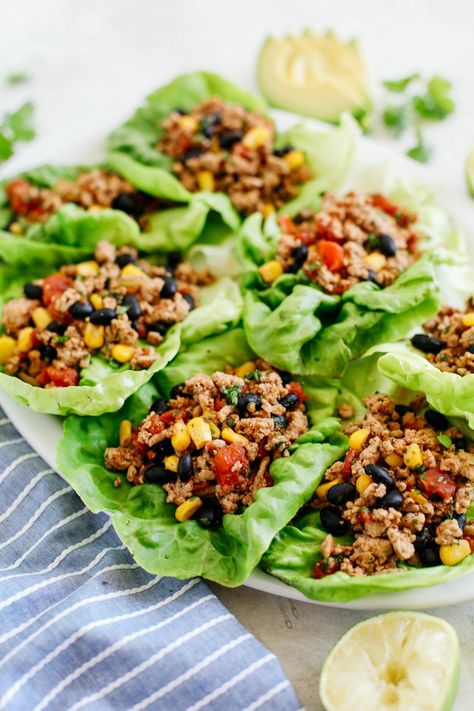 Ground Turkey Lettuce Wraps, Turkey Taco Lettuce Wraps, Salat Wraps, Taco Salad Bowls, Lettuce Tacos, Taco Lettuce Wraps, Turkey Lettuce Wraps, Ground Turkey Tacos, Ww Meals