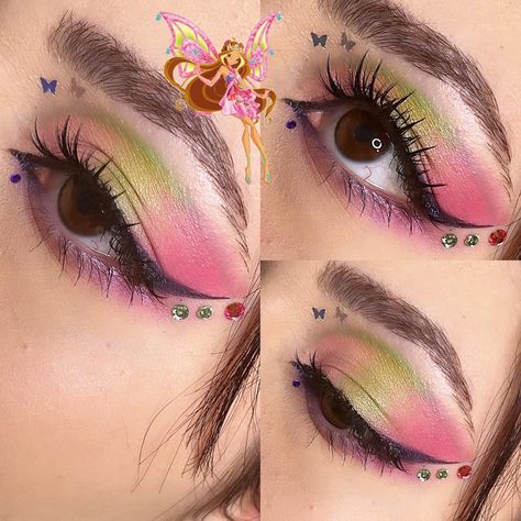 #makeup #winxclub Winx Club Theme Party, Flora Winx Club Makeup, Winx Club Makeup Looks, Flora Winx Makeup, Winx Club Makeup, Winx Club Birthday, Winx Makeup, Flora Makeup, Bloom Makeup