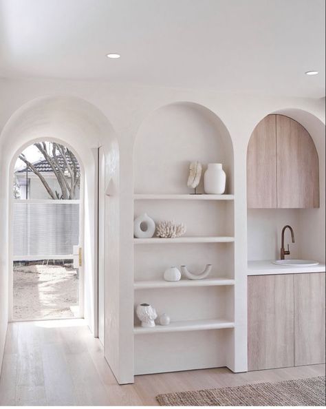 Arched Wall Niche, Arched Doorway, Condo Interior, Wall Niche, Modern Houses Interior, Home Design Living Room, New Home Designs, Lounge Room, The Cross