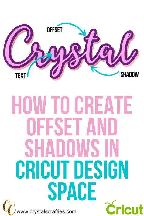 How to create an offset and shadow in Cricut Design Space Cricut Help, Cricut Hacks, Cricut Svg Files Free, Cricut Design Studio, Moms Crafts, Cricut Projects Beginner, Do It Yourself Crafts, Cricut Fonts, Cricut Craft Room