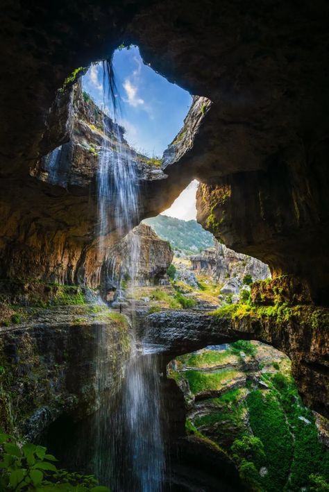 14 Amazing Waterfalls Around The World You Have To Travel To See! - Hand Luggage Only - Travel, Food & Photography Blog Cave Landscape, Marble Caves, Mountains Drawing, Waterfall Pictures, Mountain Waterfall, Image Nature, Waterfall Photography, Water Falls, Landscape Features