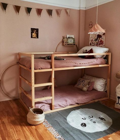 Bunk Bed Inspiration, Ideas & Plans! — Lucky Andi Kids Room Bunk Beds, Ikea Bunk Bed, Ikea Kura Bed, Ikea Nursery, Modern Bunk Beds, Kura Bed, Ikea Kura, Family Bedroom, Bunk Bed Designs