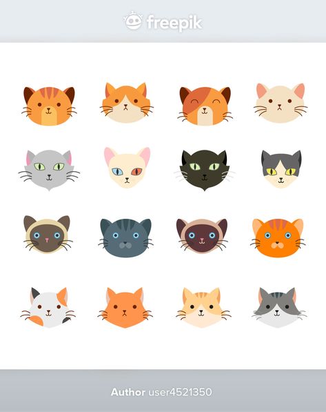 Collection Tête De Chat Mignon Avec Beau... | Premium Vector #Freepik #vector #mode #personnage #dessin-anime #animal Premium Vector, Pikachu, Anime, Fictional Characters