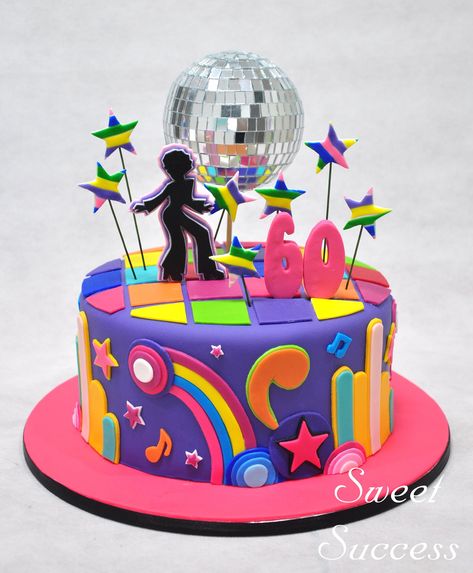 Dance Birthday Cake, Hippie Cake, Dancer Cake, Disco Dancer, Disco Cake, Birthday Cake Decorations, Dance Cakes, Music Cake, Dance Party Birthday