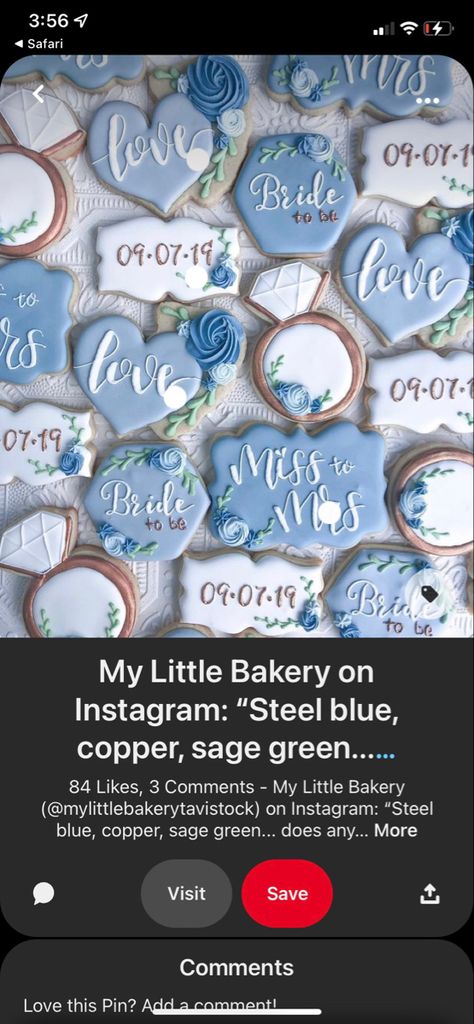 Bridal Shower Cookies Dusty Blue, Dusty Blue Cookies Wedding, Navy Blue And White Bridal Shower Ideas, Steel Blue Bridal Shower Ideas, Something Blue Cookies, Something Blue Before I Do Cookies, Something Blue Before I Do Bridal Shower Theme, Something Blue Before I Do Bridal Shower Ideas, Blue Bridal Shower Cookies