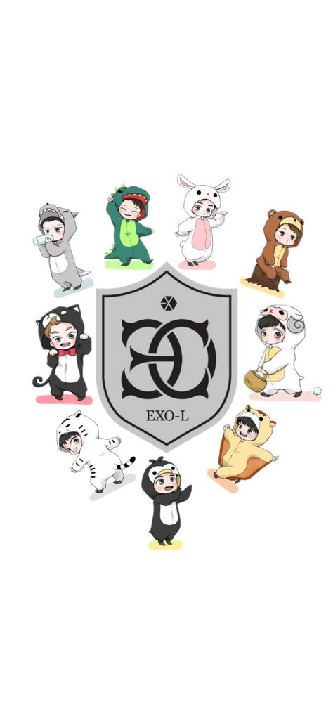 Exo We Are One Wallpaper, Exo Chibi Wallpaper, Exo Cartoon Wallpaper, Logo Exo L, Exo Wallpaper Hd 1080p, Exo L Logo, Exo Logo Design, Exo Cute Wallpaper, Dio Exo