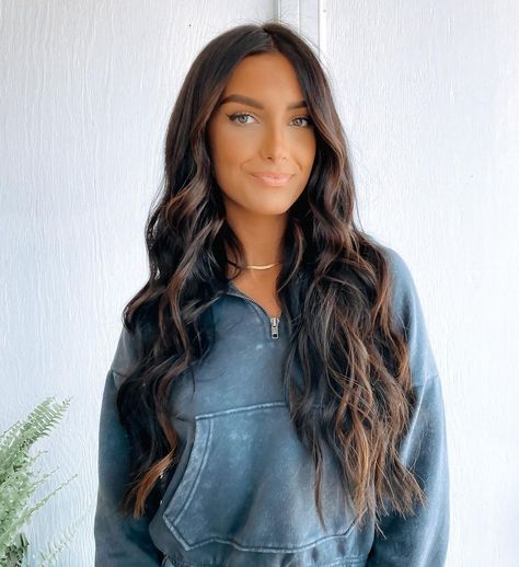 Dark Brown Hand Tied Extensions, Brown Hair With Extensions, Medium Brown Hair Extensions, Brown Balayage Hair, Hand Tied Extensions, Brown Hair Extensions, Aqua Hair, Medium Brown Hair, Edges Hair