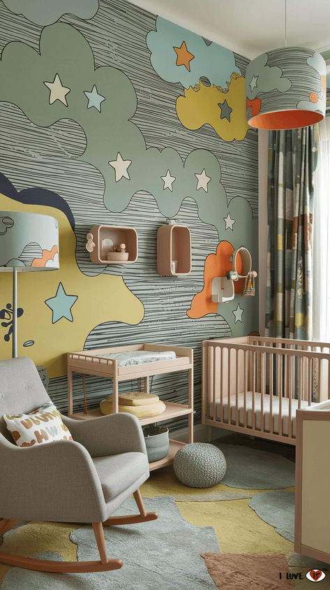 10 Gender Neutral Nursery Ideas for a Charming and Welcoming Space - I Luve It Woodland Nursery Theme Gender Neutral, Artsy Nursery, Gender Neutral Nursery Ideas, Boy Diy Crafts, Neutral Nursery Ideas, Small Room Nursery, Winter Porch Decor, Woodland Nursery Theme, Expecting Twins