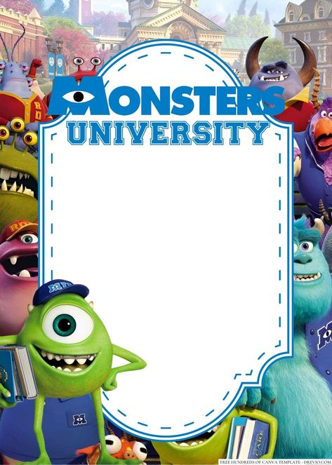 Awesome 20+ Monsters University Canva Birthday Invitation Templates Get ready to scream and shout with our Monster University Birthday Invitations! These invitations feature all your favorite characters from the beloved Pixar movie, including Mike, Sulley, and the res... Monster Punch, Monster Snacks, Scream And Shout, Monster University Birthday, Monster University Party, Monster Bookmark, Monster Co, Monster Wreath, Monster Inc Birthday