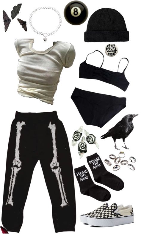 Sleep Token Outfit Ideas, Comfy Outfits Alt, Goth Pajamas Aesthetic, Alt Loungewear, Goth Pjs Aesthetic, Alt Pjs, Comfy Emo Outfits, Punk Outfits Polyvore, Goth Workout Clothes