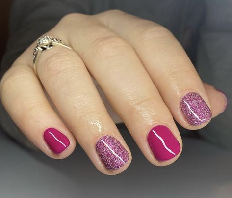 Magenta Nails, Summer Gel Nails, Peach Nails, Art Designs Ideas, Nail Time, Color Magenta, Shellac Nails, Nail Polish Designs, Dipped Nails