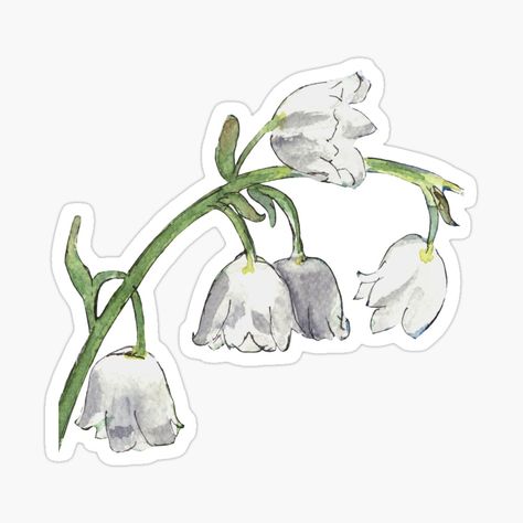 Phone Cover Stickers, Fairy Stickers, Arte Grunge, Lily Of The Valley Flowers, Valley Flowers, Green Sticker, Scrapbook Stickers Printable, Flower Watercolor, Watercolor Flowers Paintings