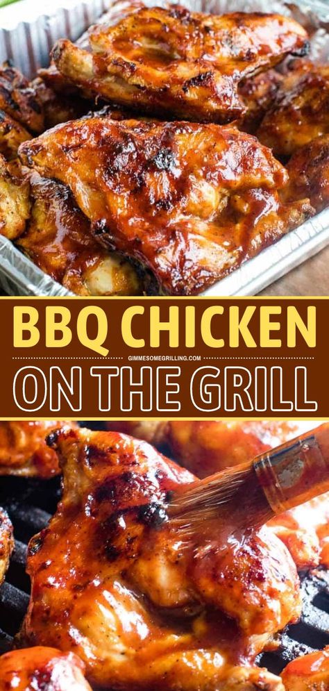 BBQ Chicken on the Grill!, chicken recipes, grilled chicken recipes, chicken dinner recipes How To Bbq Chicken, Bbq Chicken On The Grill, Barbeque Chicken Recipes, Bbq Grilled Chicken Recipes, Chicken On The Grill, Best Bbq Chicken, Barbecue Recipes Grill, Bbq Chicken Recipe, Barbecued Chicken