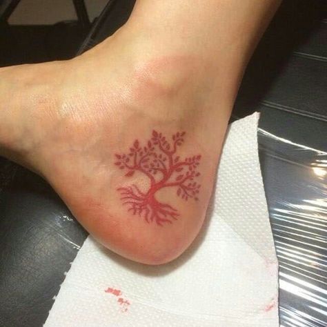 Chakra Tattoo, Red Ink Tattoos, Dope Tattoos For Women, Red Tattoos, Discreet Tattoos, Dainty Tattoos, Subtle Tattoos, Foot Tattoo, American Traditional Tattoo