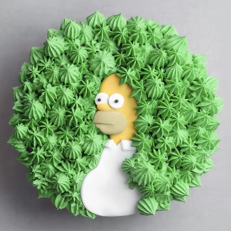 Homer Simpson, Buttercream, Vegan, Dairy-free - naturally.jo Cake For Dad, Simpsons Cake, Simpsons Party, Realistic Cakes, Dad Birthday Cakes, Fathers Day Cake, Birthday Party Crafts, Cookie Party, New Cake