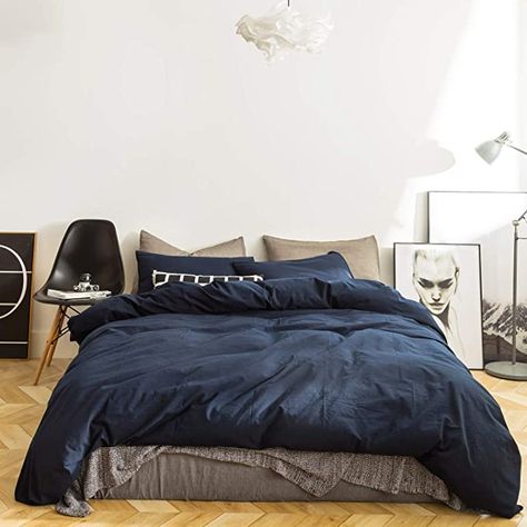 Deep Blue Bedding, Navy Blue Bedding Sets, Navy Duvet Cover, Navy Blue Duvet Cover, Navy Blue Bedding, Teal Duvet Cover, Navy Duvet, Navy Bedding, Blue Bedding Sets