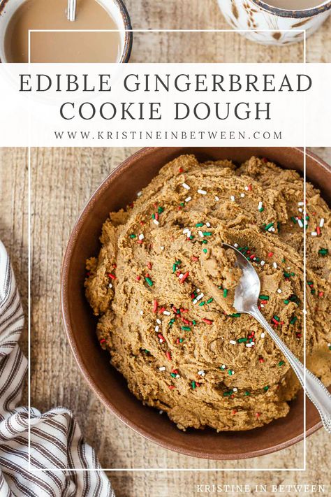 This edible gingerbread cookie dough is made with rich molasses and warm spices like cinnamon, ginger, and cloves. It's safe to eat straight from the bowl and is ready in just minutes. This cookie dough has all the cozy gingerbread flavors you love without the hassle of baking cookies. Gingerbread Cookie Dough, Single Cookie, Edible Cookie Dough Recipe, Free Meal Planner, Best Christmas Cookie Recipe, Baking Crafts, Cookie Dough Recipes, Edible Cookies, Edible Cookie Dough