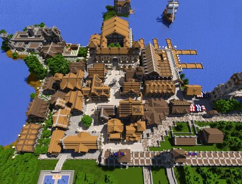 Minecraft Medieval Village, Villa Minecraft, Minecraft Castle Designs, Town Inspiration, Minecraft Town, Construction Minecraft, Minecraft Kingdom, Mine Minecraft, Minecraft Structures