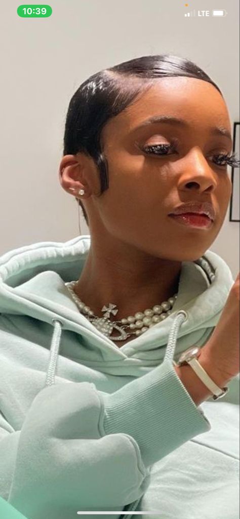 Slick Back Pixie Hair Black Women, Slick Back Short Hair Black Women, Sleek Short Hair Black Women, Slick Down Short Hair Black Women, Nia Long Short Hair 90s Pixie Cuts, Side Part Pixie Haircut, Nia Long Short Hair, 90s Pixie Cut Black Women, Low Cut Hair Black Women