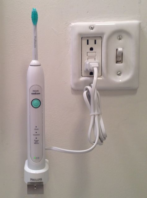 Get the electric toothbush off the vanity top - Teeny Tiny Little Shelf for Electric Toothbrush - IKEA Hackers Electric Toothbrush Storage, Small Bathroom Shelves, Sonicare Toothbrush, Little Shelf, Electric Toothbrush Holder, Led Shower Head, Ikea Bathroom, Ikea Decor, Toothbrush Storage