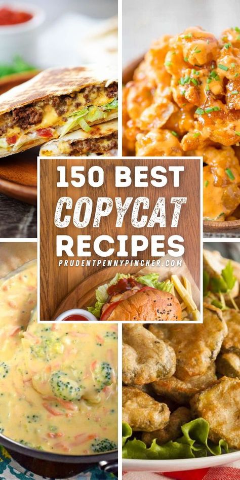 There are copycat recipes from Olive Garden, Cracker Barrel, Applebees, Taco Bell, Outback Steak House, and much more to choose from. Skip the restaurants and save money with these recipes from your favorite restaurants that taste just as flavorful as the real thing, but for a fraction of the cost! From fast food to casual dining copycat restaurant recipes, there are a variety of recipes bursting with flavor so there’s something here for everyone no matter what you are craving! East Side Marios Copycat Recipes, Copycat Italian Restaurant Recipes, Easy Copycat Recipes, Famous Restaurant Recipes, Rv Snacks, Best Copycat Recipes, Copycat Food, Restaurant Copycat Recipes, Restaurant Recipes Famous