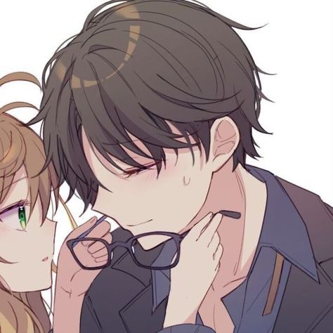 #matching #matchingicon #matchingicons #glasses #couple #couples Glasses Couple, Goal Couple, Matching Anime Icons, Couple Icon, Avt Couple, Anime Friendship, Matching Anime, More Icons, Manga Couple