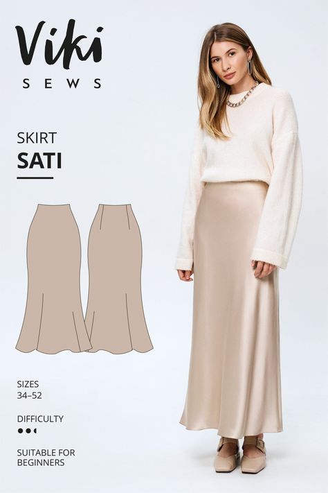 #sewingpatterns,#sewing,#diy,#crafts,#handmade,#fabric,#fashion,#sewingproject,#sewinglove,#sewingaddict Silk Skirt Free Pattern, Satin Dress Sewing Pattern, Bias Cut Skirt Pattern, Satin Skirt Pattern, Pola Skirt, Skirt Sewing Pattern Free, Skirt Sewing Tutorial, Sewing Skirt, Pola Rok