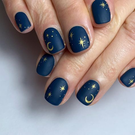 If you haven't heard about the moon and star nail designs, you're at the right place - we have selected over thirty of the cutest style to inspire your next Moon And Star Nail Designs, Moon And Stars Nails, Stars Nails, Star Nail Designs, About Moon, Star Nail, Witchy Nails, Sky Nails, Star Nail Art