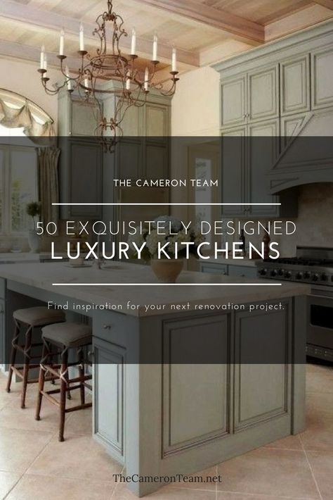 50 Exquisitely Designed Luxury Kitchens | Get inspiration for your next remodeling project. #luxury #luxuryhomes #luxuryhome #luxurylifestyle #luxurylife #luxuryrealestate #lux #realestate Fabulous Kitchens Inspiration, Ultra Luxury Kitchen, Amazing Kitchens Design Luxe, Lux Kitchen Design, Luxe Kitchen Design, High End Kitchens Luxury, Grand Kitchen Luxury, Beautiful Kitchens Luxury Modern, Beautiful Kitchens Luxury