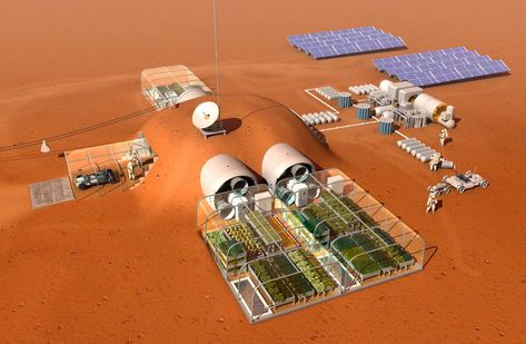 Mars Habitat, Mars Project, Mars Colony, Pbl Projects, Mars Space, Space Colony, Mars Exploration, Futuristic Building, Coffee Shop Interior Design