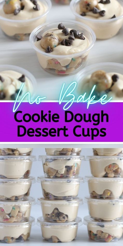 Cookie Dough Parfait, Edible Dessert Cups, Easy On The Go Desserts, Cookie Dough Dessert Cups, Birthday Cake Dessert Cups, 5oz Dessert Cups, Desserts For Lunch Boxes, Mini Pudding Desserts, Cookies And Cream Dessert Cups