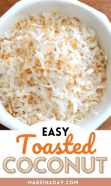 Toasted coconut is a great way to add some sweetness and flavor to your morning cereal, yogurt, or oatmeal. There are two easy ways to do this: by using the stovetop or an oven. toasted coconut flakes, how to store coconut, toasted coconut topping, roasted coconut Coconut Flakes Recipe, Toasted Coconut Recipes, Cabbage Steaks Recipe, Roasted Cabbage Steaks, Roasted Coconut, Toast In The Oven, Roasted Cabbage, Morning Cereal, Winter Desserts