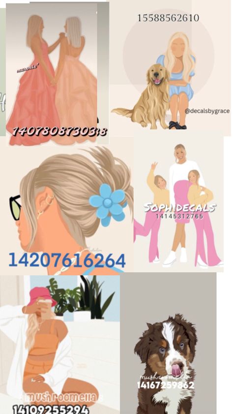 Bloxburg Decals Codes Family, Roblox Dance, Baby Decals, Cute Family Pictures, Bloxburg Decals Codes Aesthetic, Preppy Decal, Pic Code, Decals Codes, Roblox Image Ids