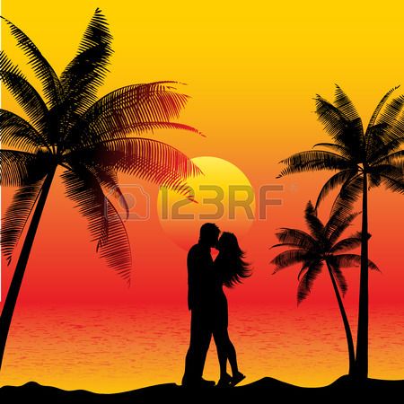 Silhouette of a couple kissing on a beach at sunset Stock Vector Couples Kissing Drawing, Couple On Beach, Desert Tattoo, Music Abstract, Landscape Silhouette, Art Assignments, Ganesh Photo, Beach Illustration, Couple Silhouette