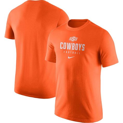 Boost your rotation of Oklahoma State Cowboys apparel with this Team Issue T-shirt from Nike. It features moisture wicking Dri-FIT technology to keep you cool and dry during every wear. With sharp team graphics across the front, this tee is the perfect option for Oklahoma State Cowboys game days. Cowboys Apparel, Osu Cowboys, Cowboy Games, Nike Crew Neck, Oklahoma State Cowboys, Cowboy Outfits, Nike Orange, Cowboys Football, Retro Brand