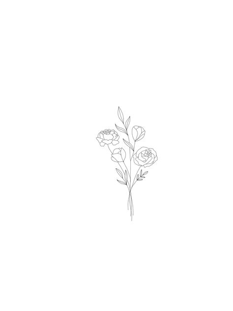 Three Rose Tattoo Design, Tulip And Peony Tattoo, Ranunculus Drawing Simple, Tulips And Roses Tattoo, Peony Tulip Tattoo, Pink Peonies Tattoo, Simple Peony Drawing, Minimalist Flower Tattoo Line Drawings, Peony Drawing Simple