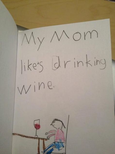 My friends daughter had a school assignment to Funny Kid Drawings, Kid Drawings, Funny Note, Funny Phrases, Funny Mothers Day, Kids Drawings, Funny Mother, Kids Writing, Parenting Humor