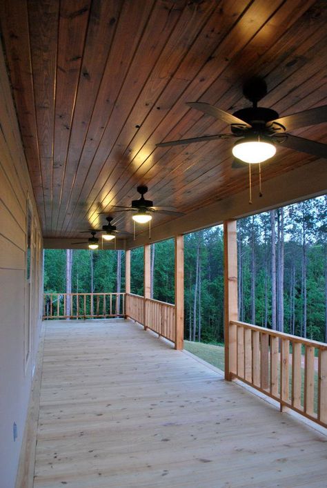 2012 custom home - front porch ceiling Wood Under Porch Ceiling, Front Porch Wood Ceiling Diy, Barndominium Ceilings, Bathroom Wood Ceiling, Wood Panel Porch Ceiling, Porch Ceiling Wood Planks, Beadboard Porch Ceiling Stained, Patio Ceiling Ideas, Patio Ceiling