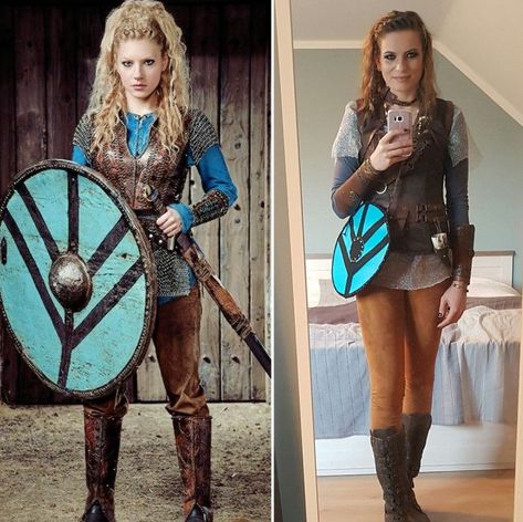 Diy Lagertha Costume, Viking Diy Costume, Easy Viking Costume, Diy Viking Costume Woman, Diy Viking Costume, Womens Viking Costume Diy, Viking Costume Female Diy, Viking Woman Costume, His And Hers Costumes