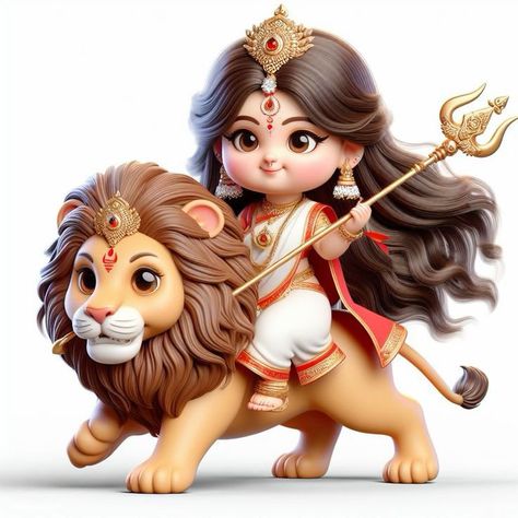 Cute Durga Maa Pictures, Cute Maa Durga Images, God Crafts, God Drawings, Maa Shakti, Little Kanha Ji Images, Child God, Dussehra Greetings, Blackboard Drawing