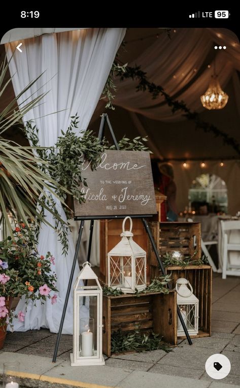 Wedding Welcome Table, Wedding Sign Decor, Barn Wedding Decorations, Future Wedding Plans, Outdoor Wedding Decorations, Cute Wedding Ideas, 50th Wedding Anniversary, Wedding Welcome Signs, Rustic Wedding Decor