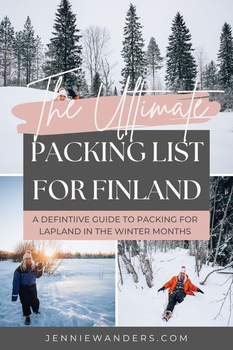 lapland arctic circle what to wear in lapland Winter Travel Packing, Finland Trip, Finland Winter, Honeymoon Packing, Winter Packing List, Finland Travel, Lapland Finland, Packing Guide, Scandinavia Travel