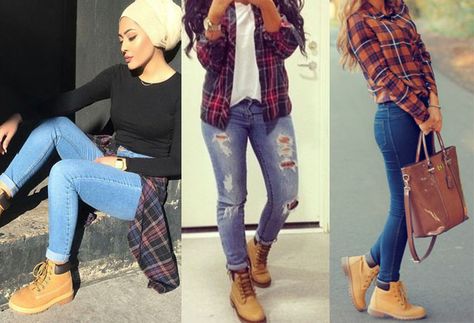 Skyla Bay Timberland Outfit, How To Wear Timberlands Women, What To Wear With Timberlands For Women, How To Wear Timberland Boots Women, Dress With Timberland Boots, Timberlands And Leggings, Timberland Heel Boots Outfit, Cute Outfits With Timberlands, Outfits To Wear With Timberlands