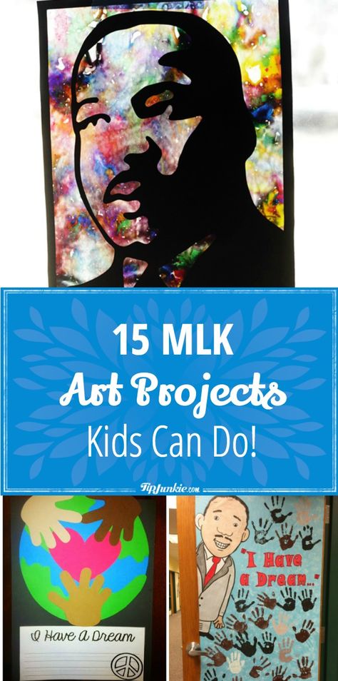 Mlk Art Projects, Martin Luther King Art Projects, History Art Projects, Winter Art Projects For Kids, Mlk Art, Martin Luther King Art, February Art Projects, Art Projects Kids, Mlk Crafts