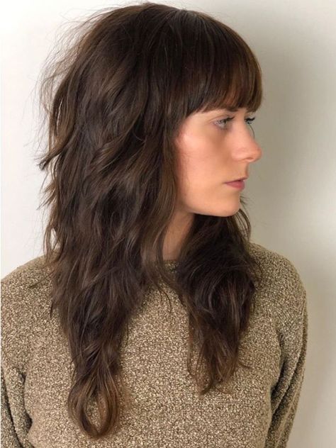 hair growth oil Sassy Lob Haircuts, Wolfcut Vs Shag, Long Razor Shag Haircut, Wolfcut Hair Long With Bangs, Shaggy Long Hair With Bangs, Cuts For Thick Wavy Hair, Shag With Fringe, Long Shag Cut With Bangs, Layered Shag With Fringe