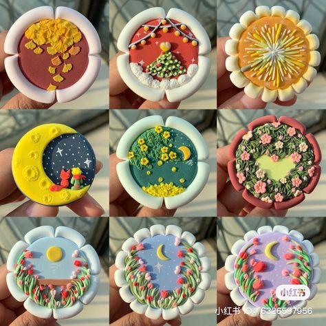 Polymer Clay Magnets Diy, Clay Magnet Ideas, Sunflower Paper Craft, Cercei Din Lut Polimeric, Sunflower Paper, Easy Clay Sculptures, Magnet Ideas, Clay Crafts For Kids